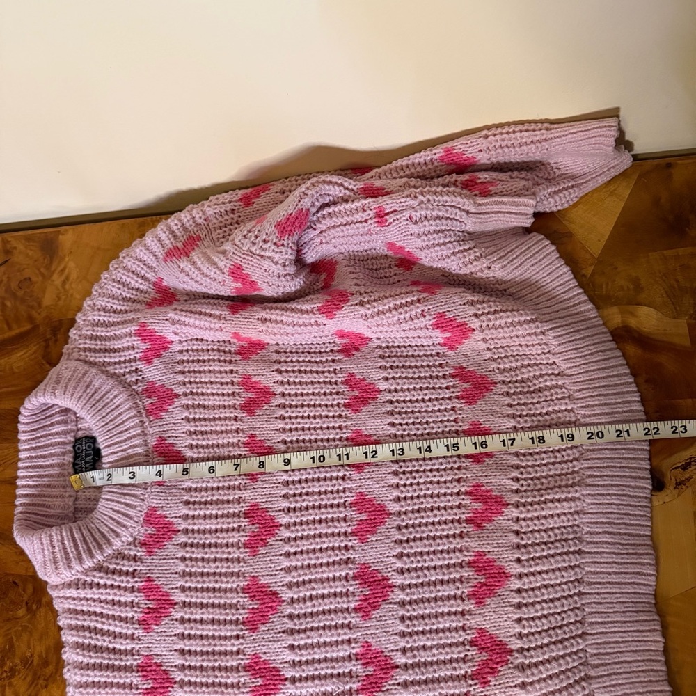 Major Label Group XL Pink Heart Oversized Sweater Knit - Picture 7 of 10